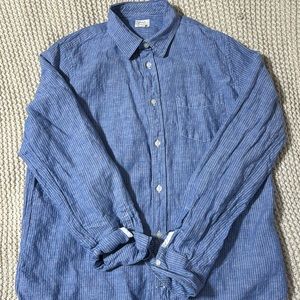 Gap Linen Men’s Dress Shirt Large Blue
